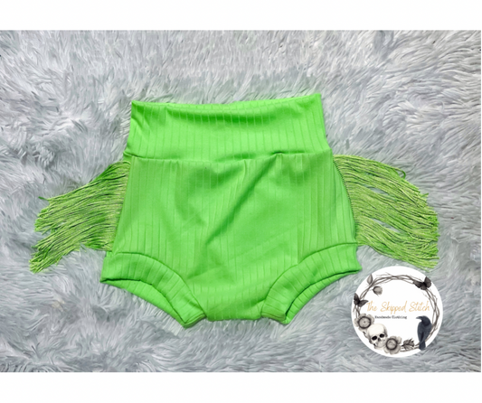 Neon Green Fringe Bummies PREORDER